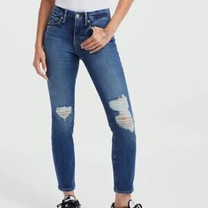 Good American Good Legs Crop Distressed Jeans Size 8/29